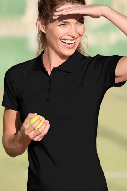 Ženska polo majica slim fit, črna