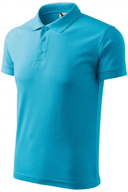 Męska luźna koszulka polo, turkus