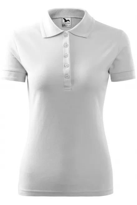 Moteriški elegantiški polo marškinėliai - balta, S