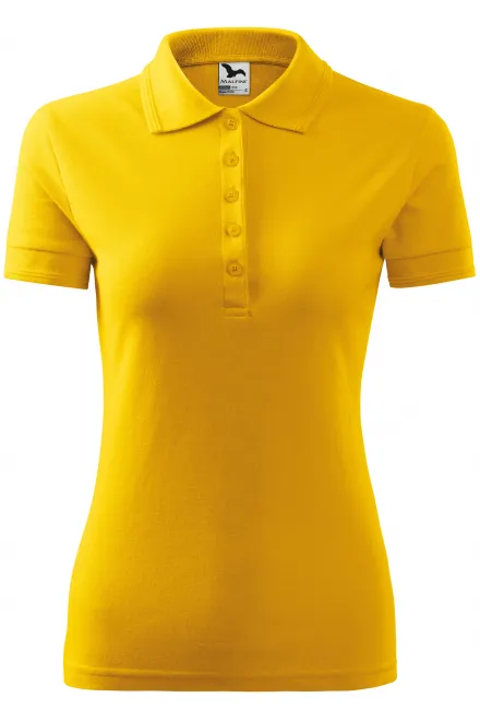 Moteriški elegantiški polo marškinėliai - geltona, S