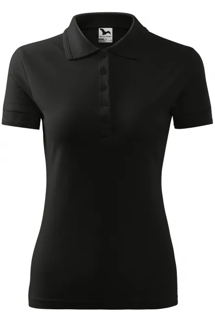 Moteriški elegantiški polo marškinėliai - juoda, S