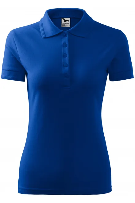 Moteriški elegantiški polo marškinėliai - karališkai mėlyna, S