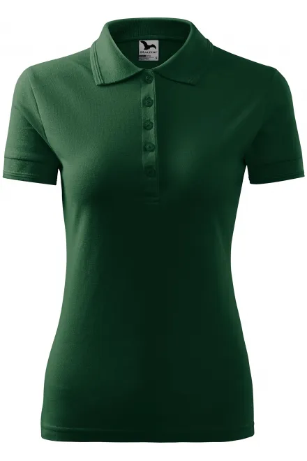 Moteriški elegantiški polo marškinėliai - butelis žalias, S