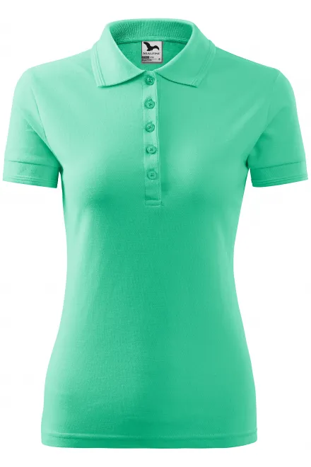 Moteriški elegantiški polo marškinėliai - mėtų, S
