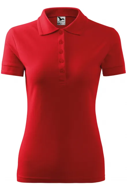 Moteriški elegantiški polo marškinėliai - raudona, S