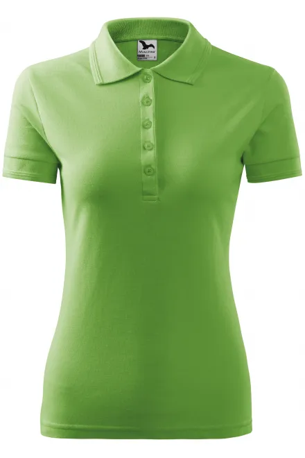 Moteriški elegantiški polo marškinėliai - žirnių žalia, S