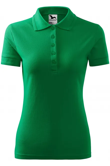 Moteriški elegantiški polo marškinėliai - žolė žalia, S