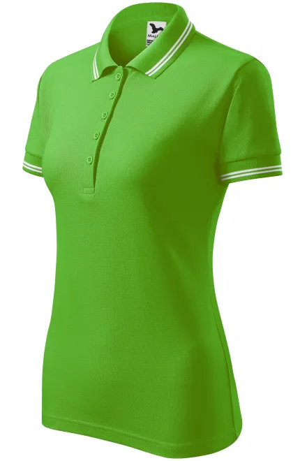 Polo contrasté pour femme, Pomme verte