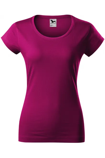 Slim Fit Damen T-Shirt mit rundem Halsausschnitt - fuchsia red, XS