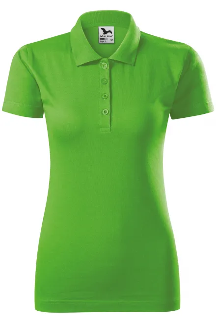 Slim Fit Poloshirt für Damen - Apfelgrün, XS