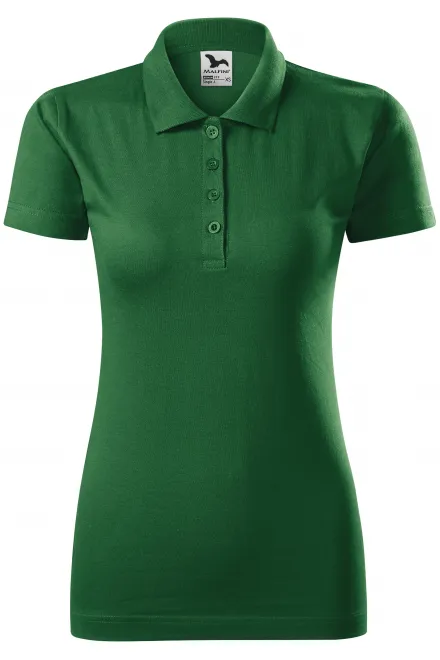 Slim Fit Poloshirt für Damen - Flaschengrün, XS