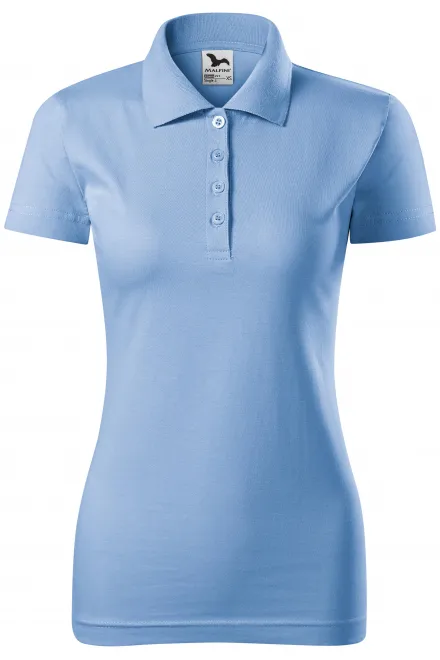 Slim Fit Poloshirt für Damen - Himmelblau, XS