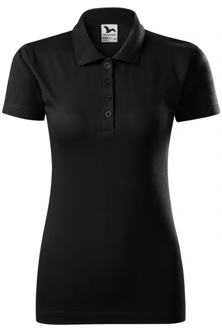 Slim Fit Poloshirt für Damen - schwarz, XS