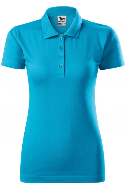Slim Fit Poloshirt für Damen - türkis, XS