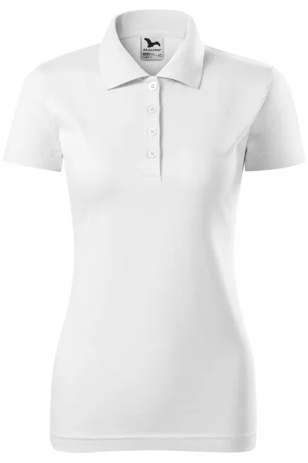 Slim Fit Poloshirt für Damen - weiß, XS