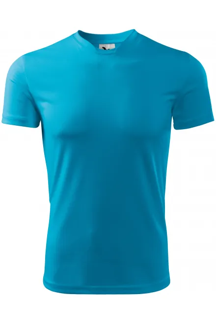 T-Shirt mit asymmetrischem Ausschnitt - türkis, S