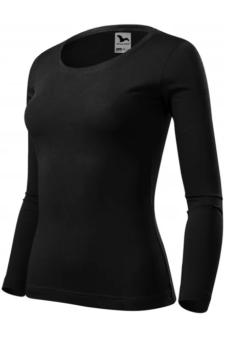 Women's T-shirt with long sleeves, black