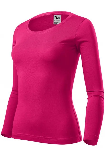 Women's T-shirt with long sleeves, raspberry